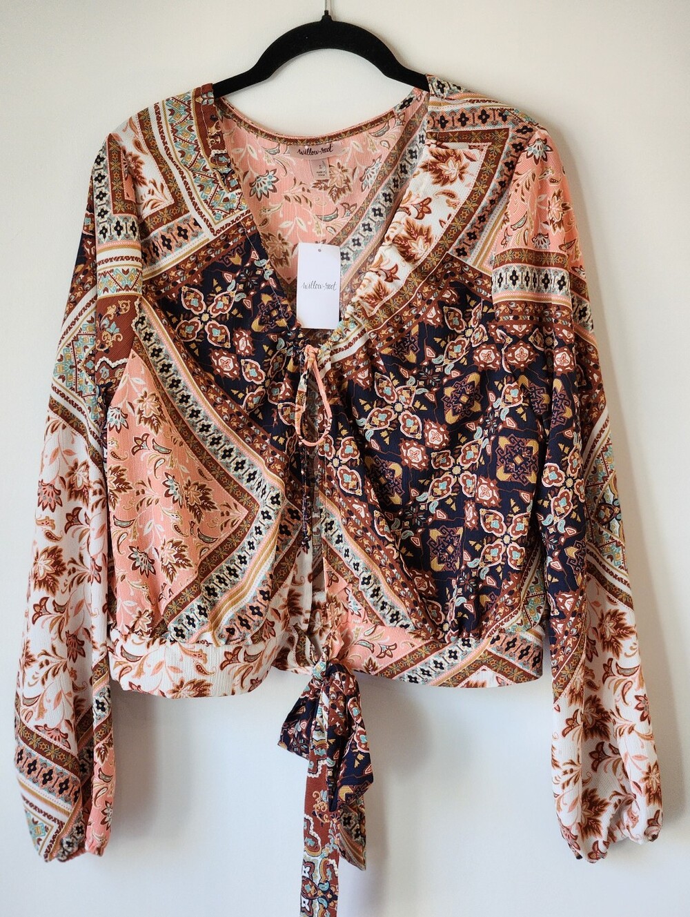 Willow & Root - NWT Tie Front Boho Blouse - L